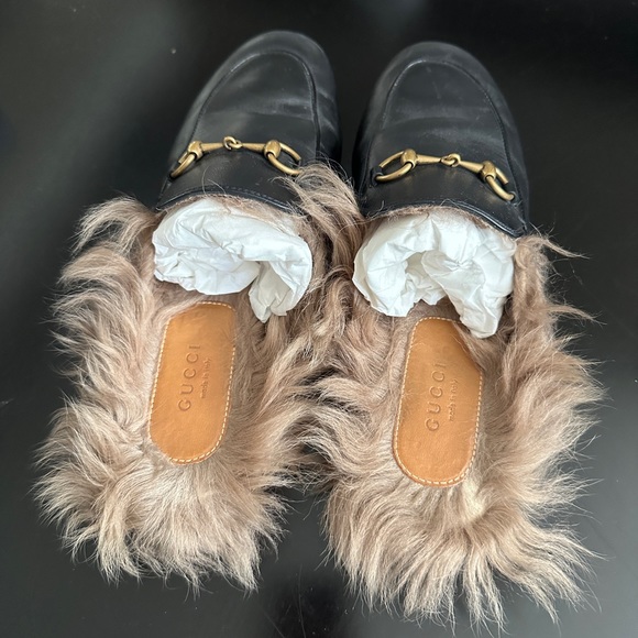 Gucci Princetone Fur Mules - Picture 3 of 6